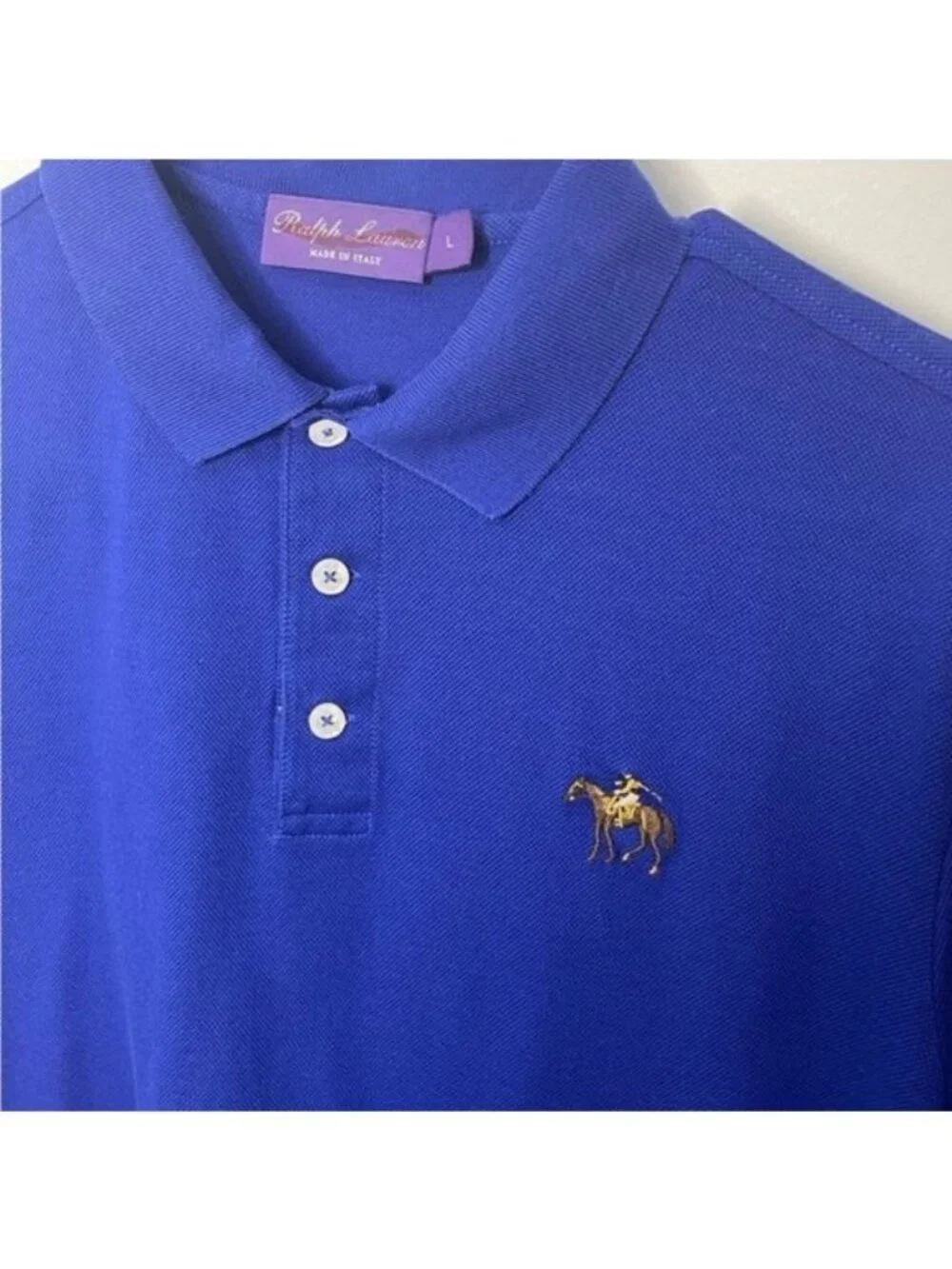 Ralph Lauren Purple Label Cotton Pique Standing Horse Polo Boy’s Large